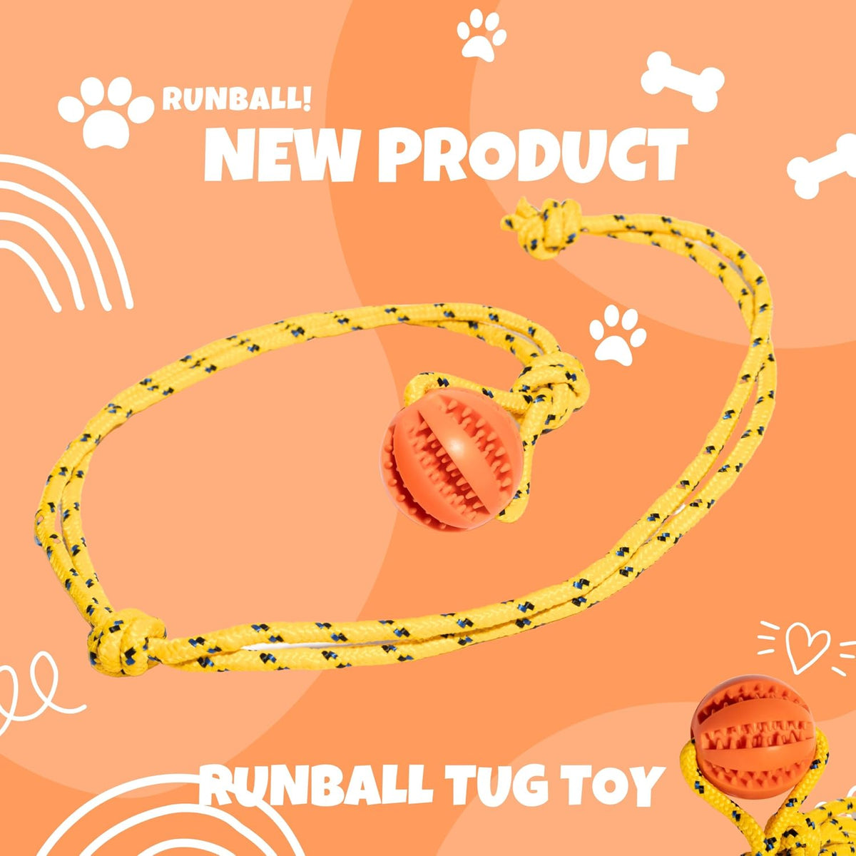 Interactive Dog Toy Ball with Rope