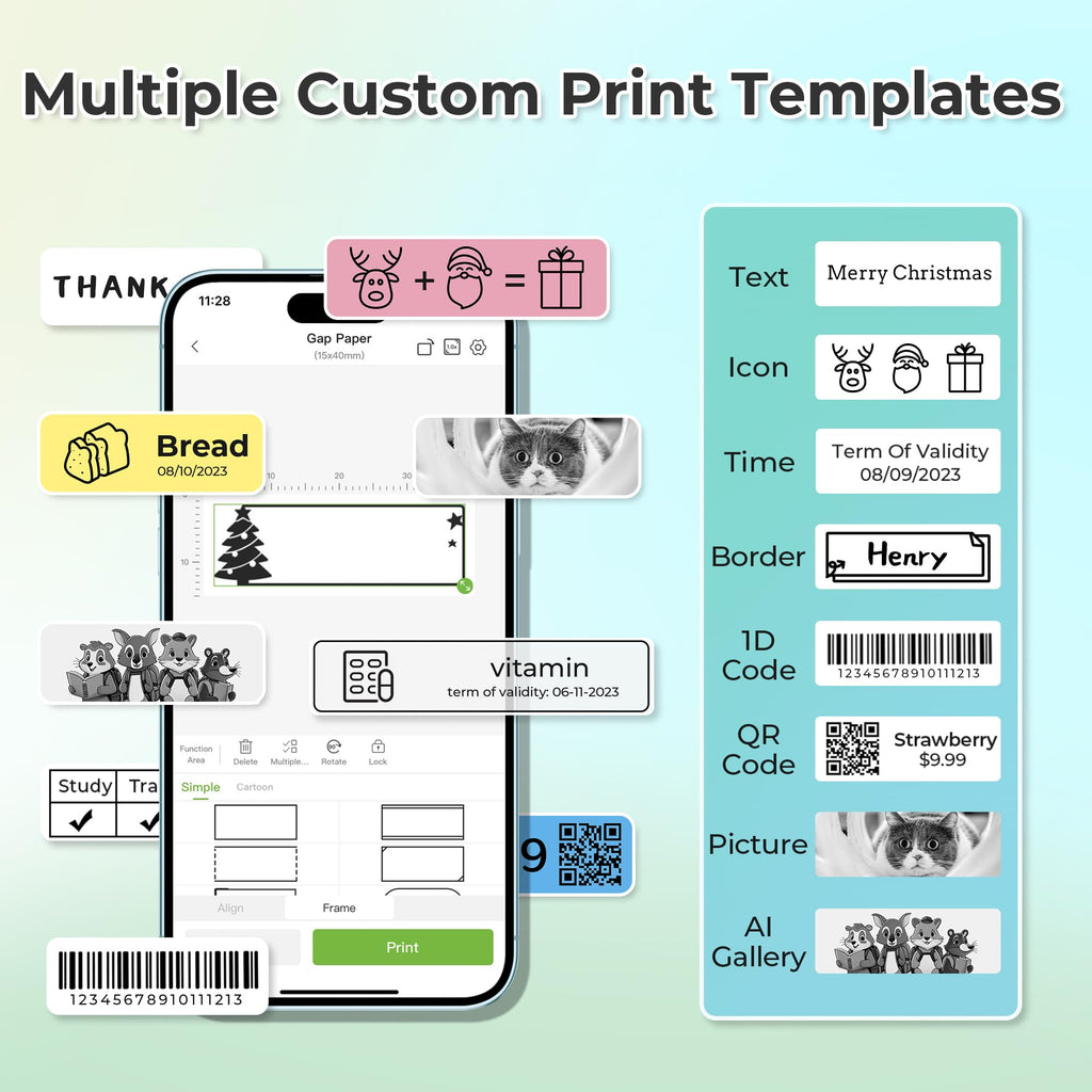 Portable Thermal Label Printer