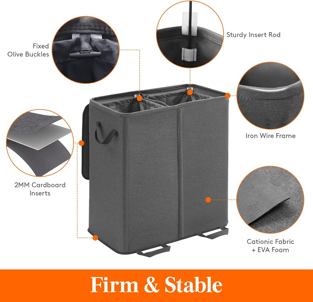 Double Laundry Basket with Lid