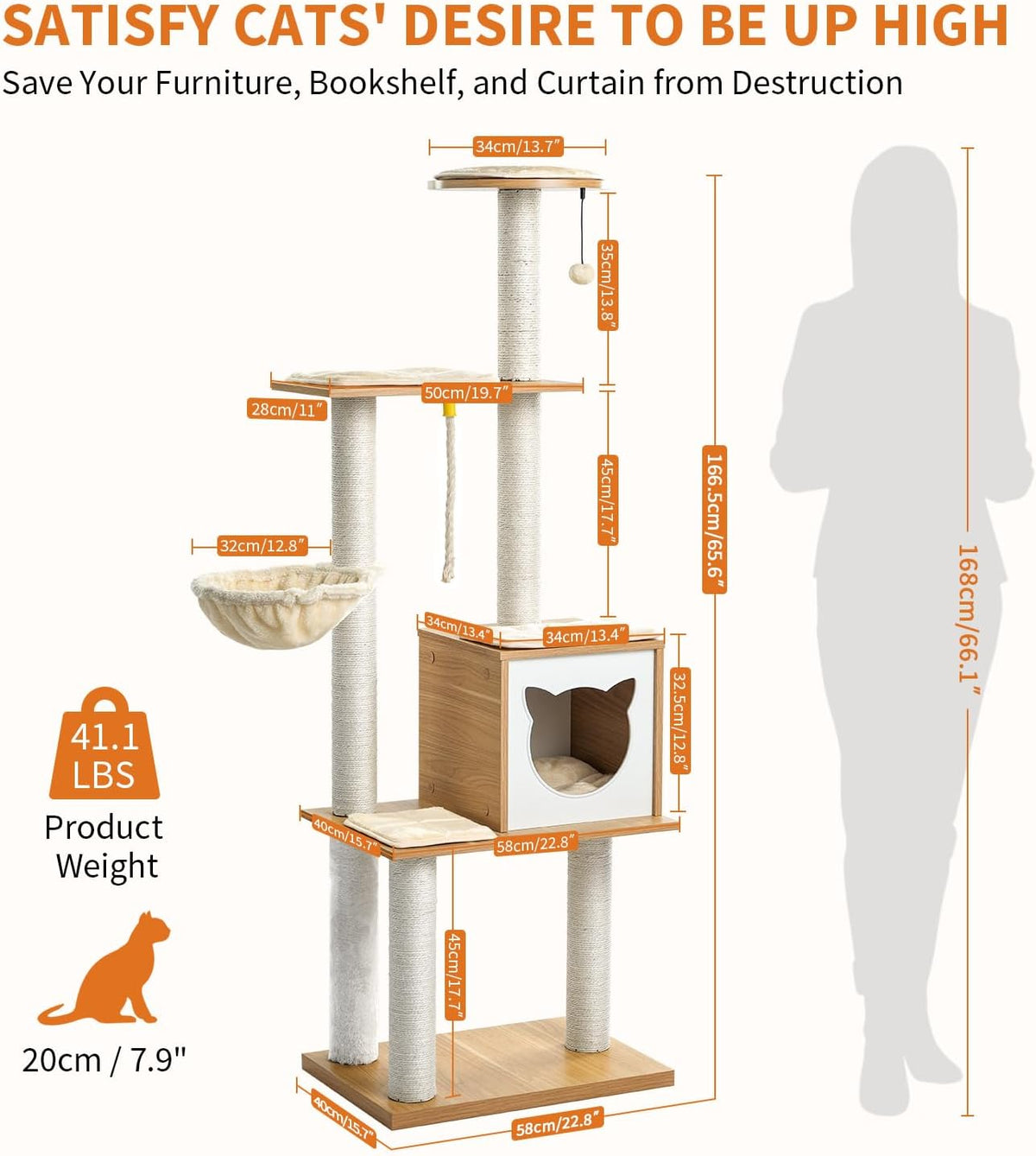 Cat Tree Tower with Hammock