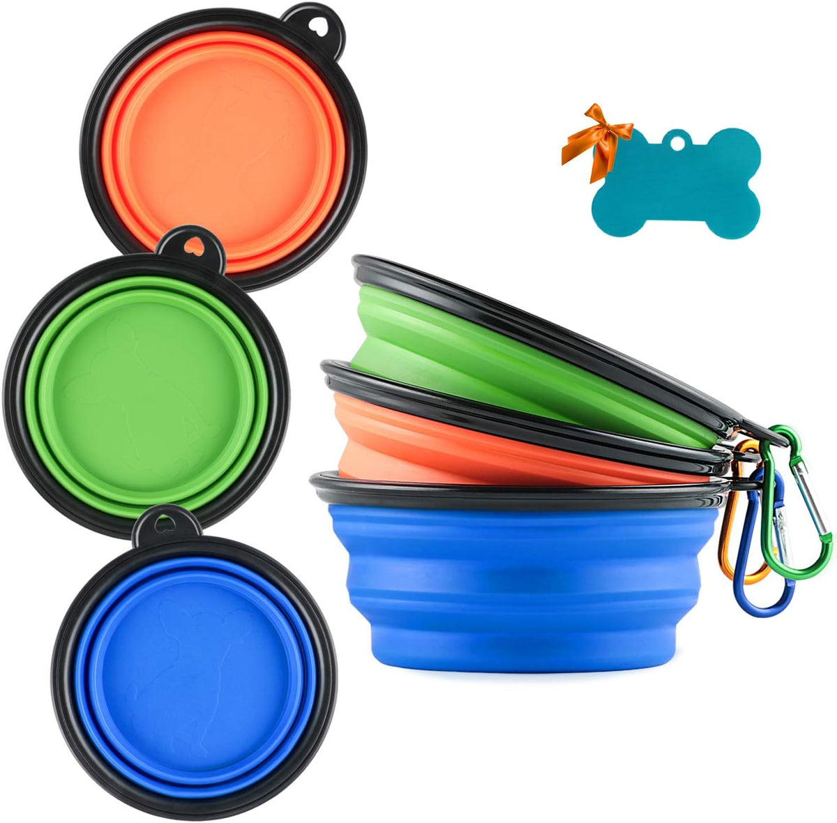 Portable Silicone Dog Food Bowls