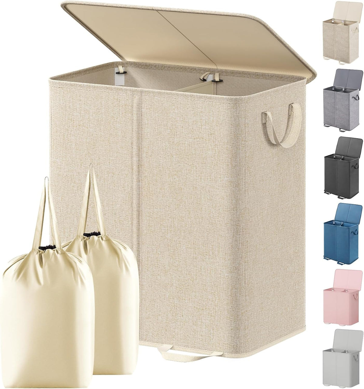 Double Laundry Basket with Lid