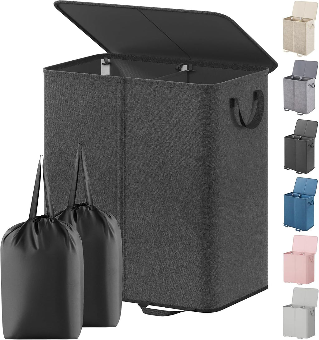 Double Laundry Basket with Lid