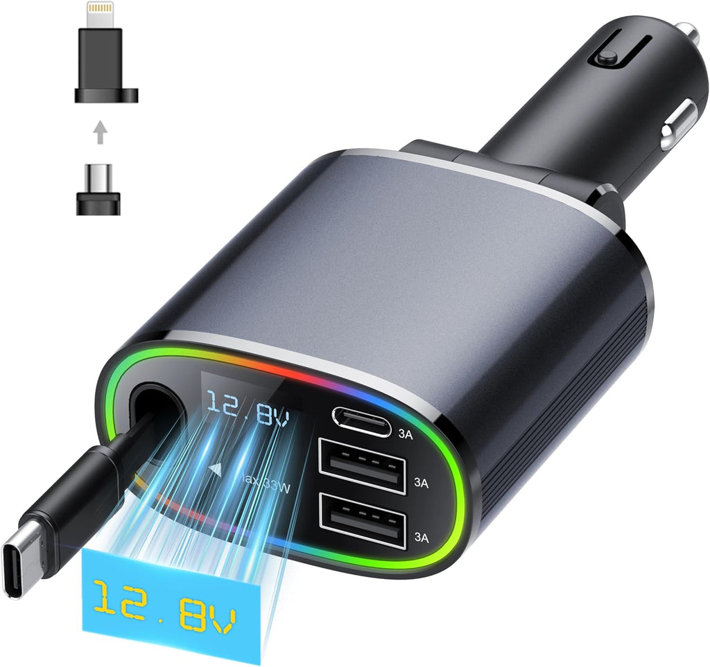 4-in-1 Retractable Car Charger